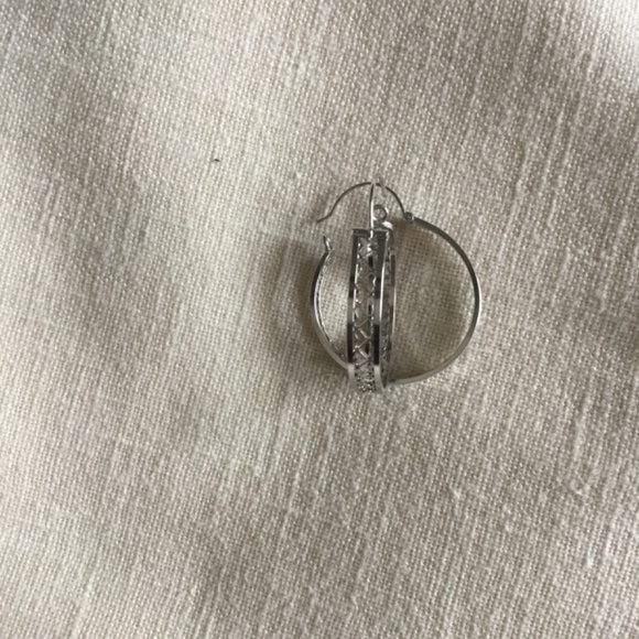 New Unique Silver Hoops - Picture 2 of 2
